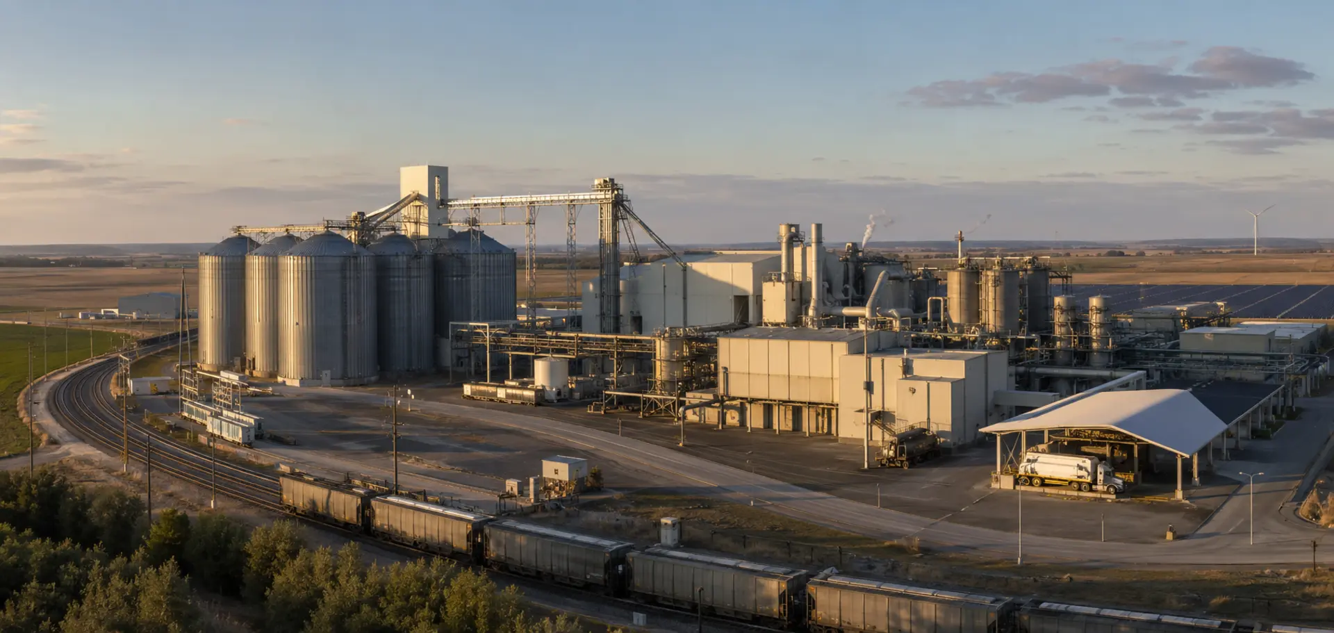 Integrated agro-industrial processing complex with storage and utilities